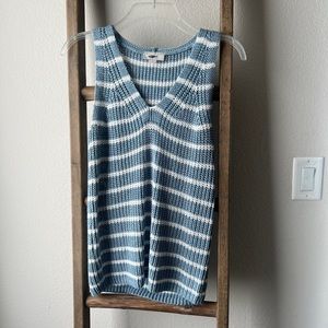 LOFT - women’s knit tank - blue and white size m